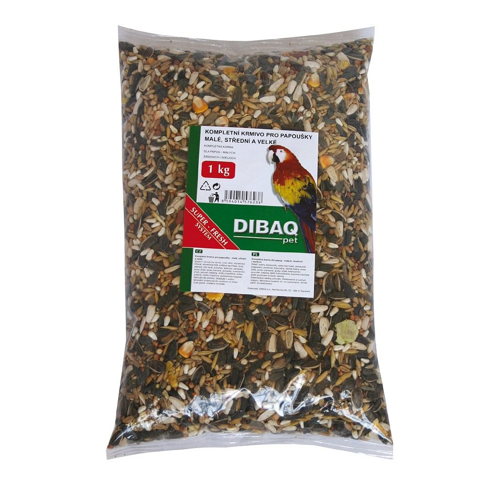 Zrniny sáček DIBAQ PET Papoušek 1 kg