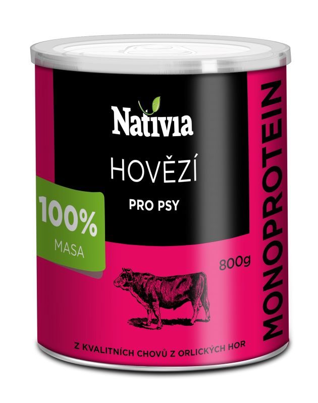 Nativia Dog hovězí svalovina 800 g
