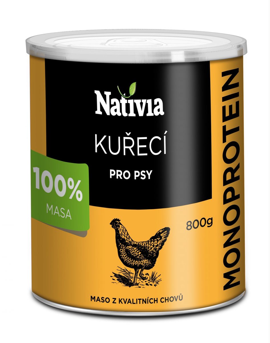 Nativia konzerva kuřecí svalovina 800g