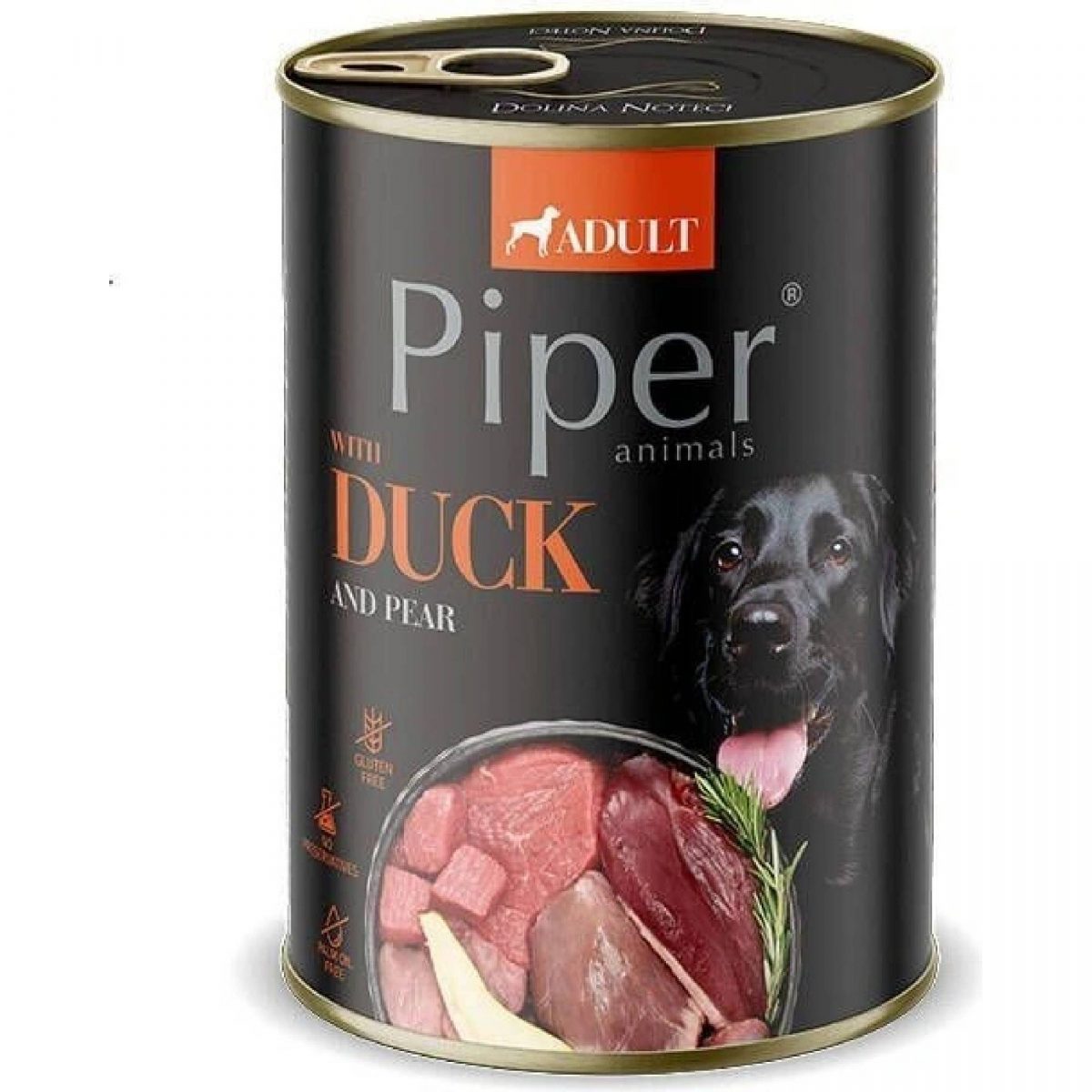 NEW PIPER s kachnou a hruškou, konzerva pro psy 400 g