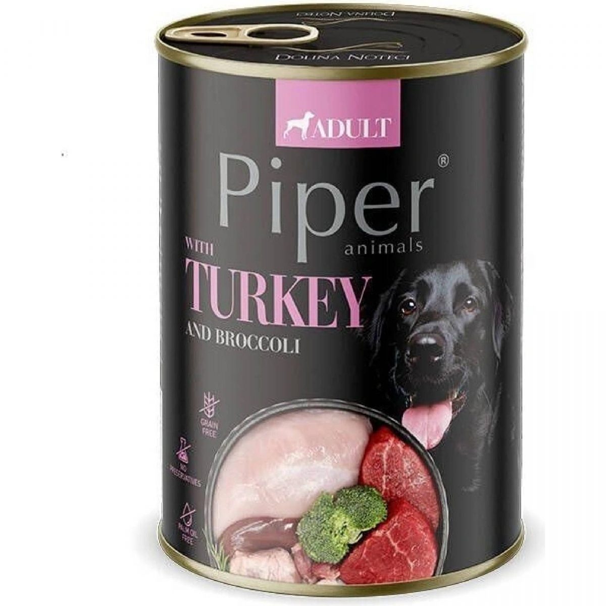 NEW PIPER s krůtou a brokolicí, konzerva pro psy 400 g