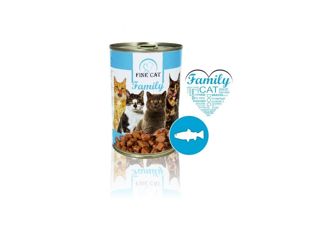 FINE CAT Family konzerva pro kočky s RYBOU 415g