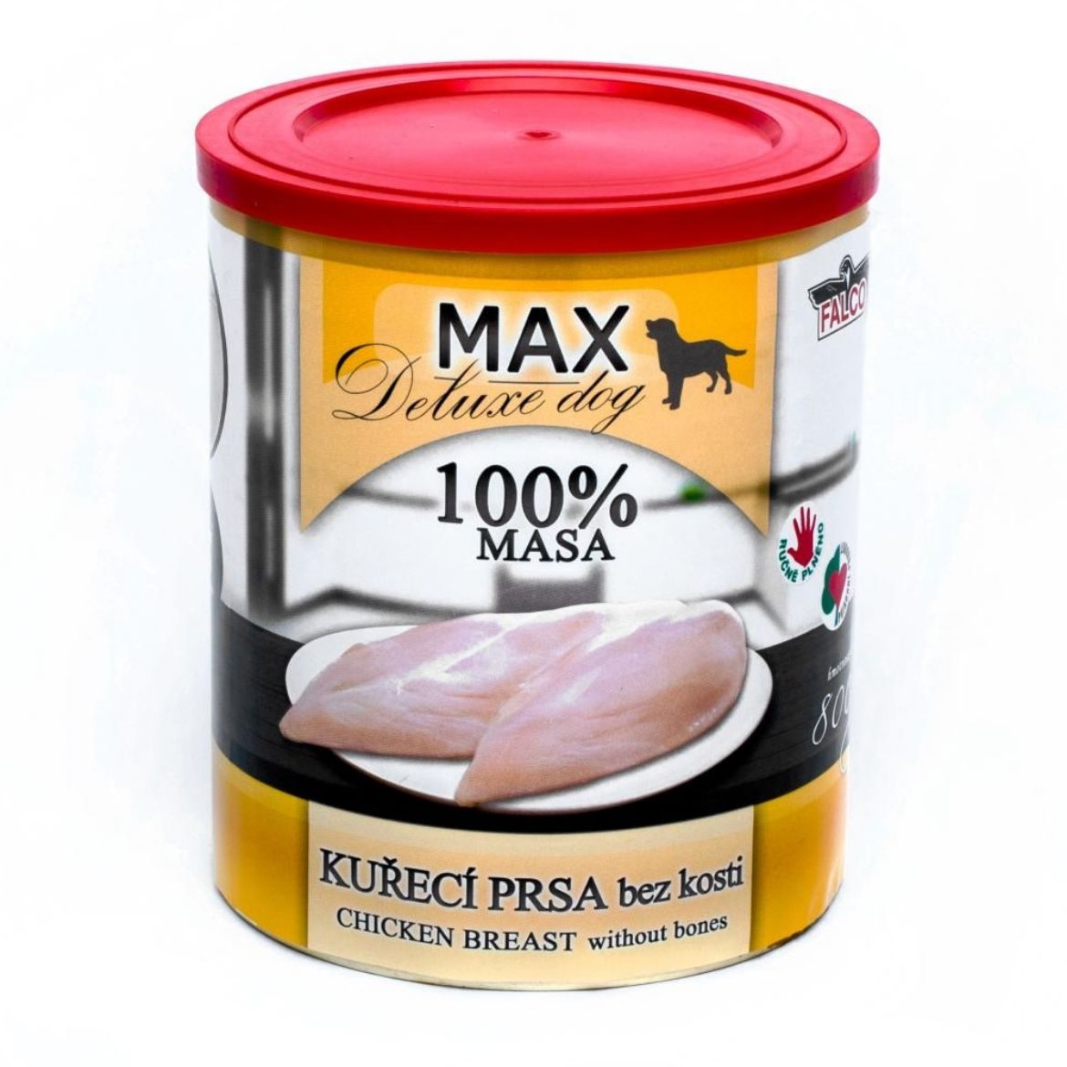 MAX Deluxe Dog kuřecí prsa bez kosti, konzerva 800 g