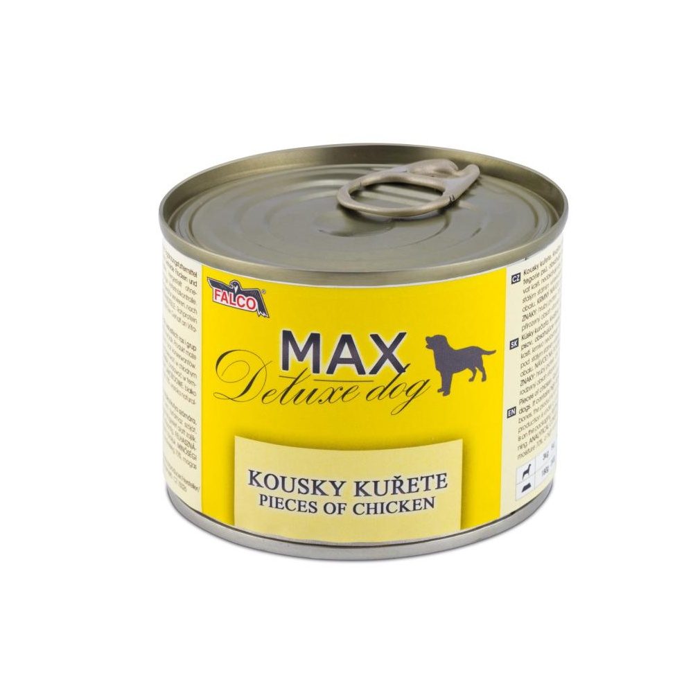 Sokol Falco MAX Deluxe Dog kousky kuřete, konzerva 200 g