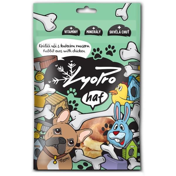 Lyopro DOG poch. sušené Králičí uši s kuř. masem 70g
