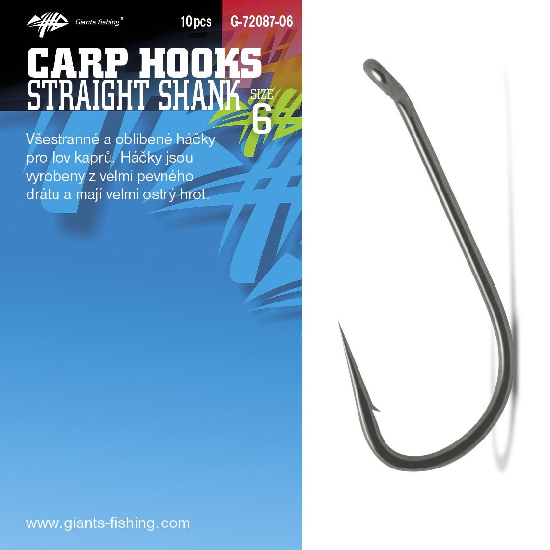 Giants fishing Háček s očkem Straight Shank 10ks vel.4