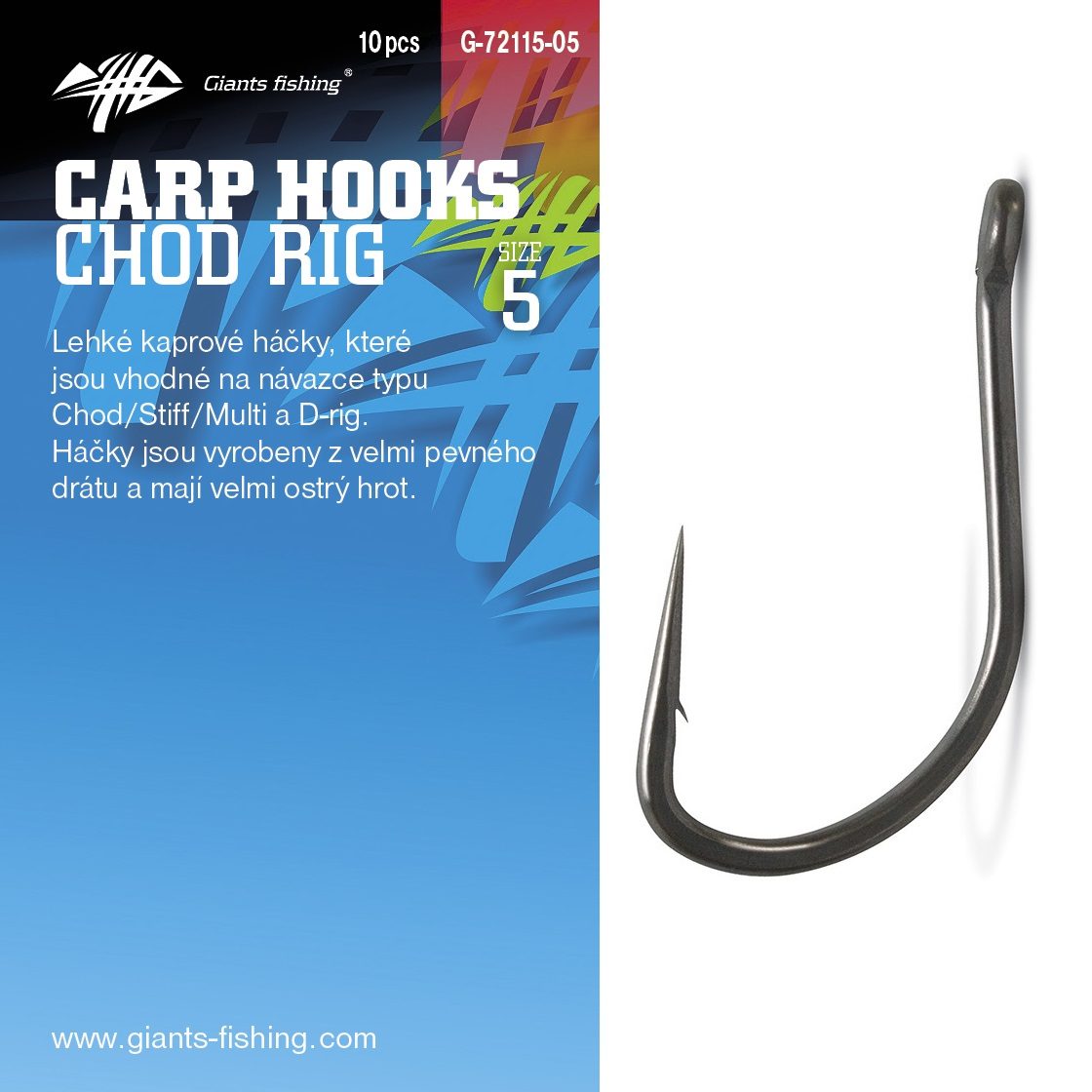 Giants fishing Háček s očkem Chod Rig 10ks vel.5