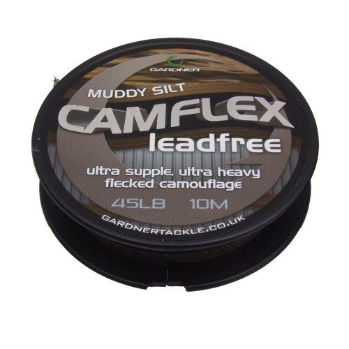 Gardner Bezolovnatá šňůrka Camflex Leadfree 10m 45lb (20,4Kg) Muddy Silt