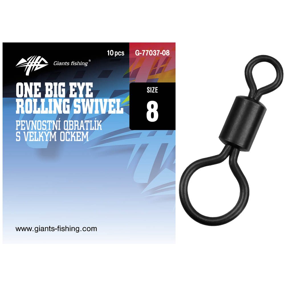 Giants fishing Pevnostní obratlík s velkým očkem One Big Eye Rolling Swivel 10ks vel.08