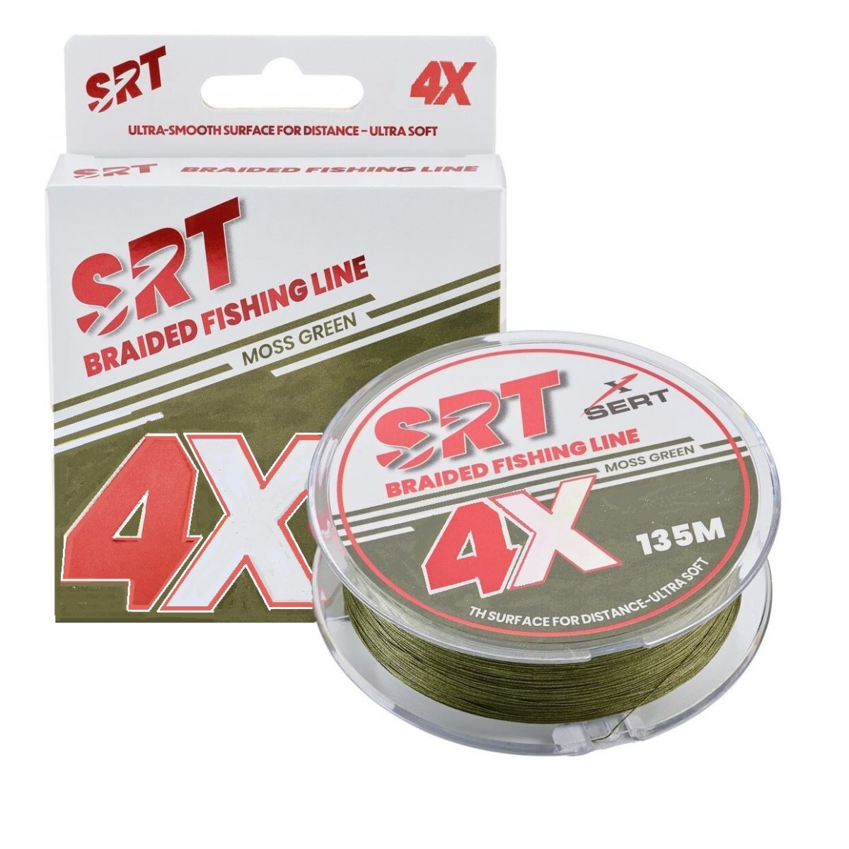 Sert splétaná šnůra 4X SRT Moss Green 135M 0,10mm/5.45kg