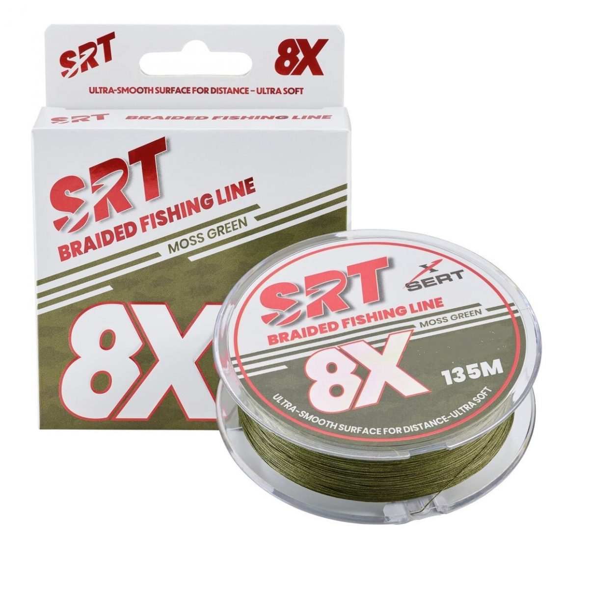 Sert splétaná šnůra 8X SRT Moss Green 135M 0,20mm/11,36kg