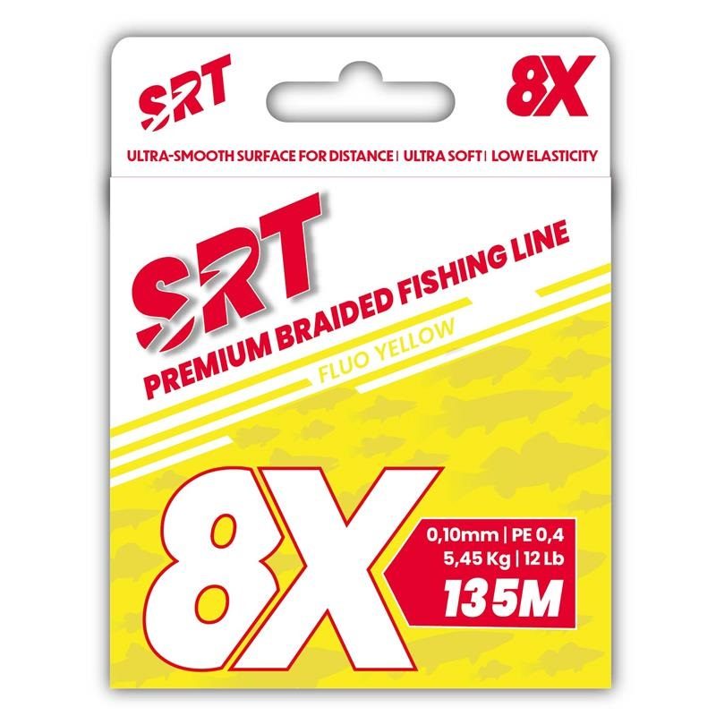Sert splétaná šnůra 8X SRT Fluo Yellow 135M 0,10mm/6,36kg