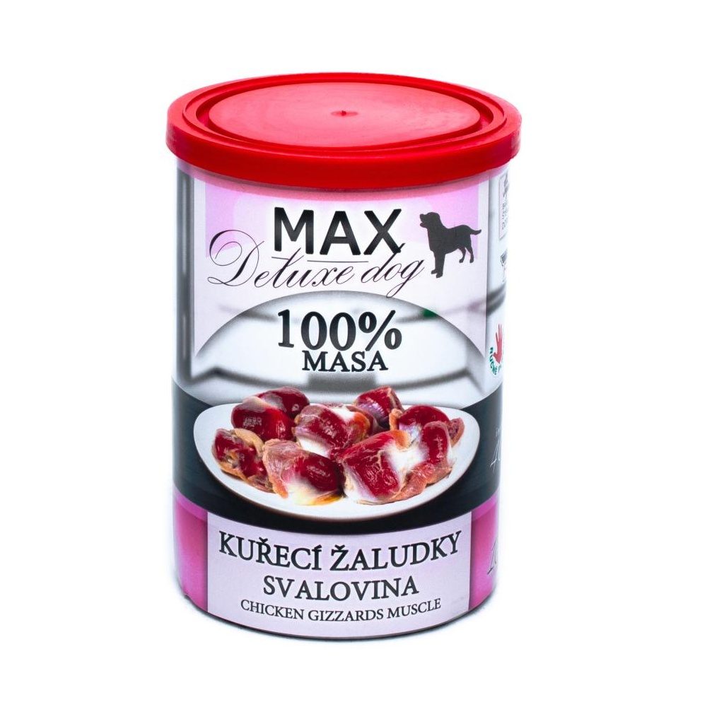 MAX Deluxe Dog kuřecí žaludky - svalovina, konzerva 400 g