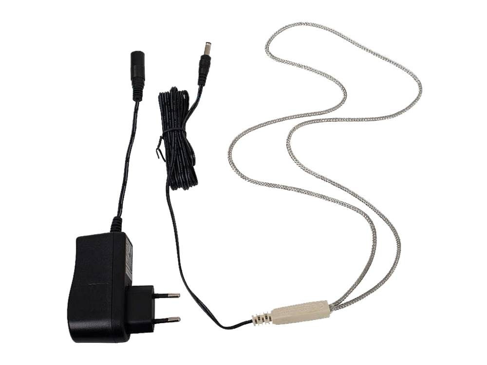Vyhřívací topný kabel AGF 12V / 12W s adaptérem, nerezové opletení