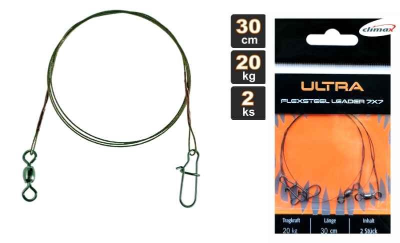 7x7x ocelové lanko 30cm / 2ks 15kg