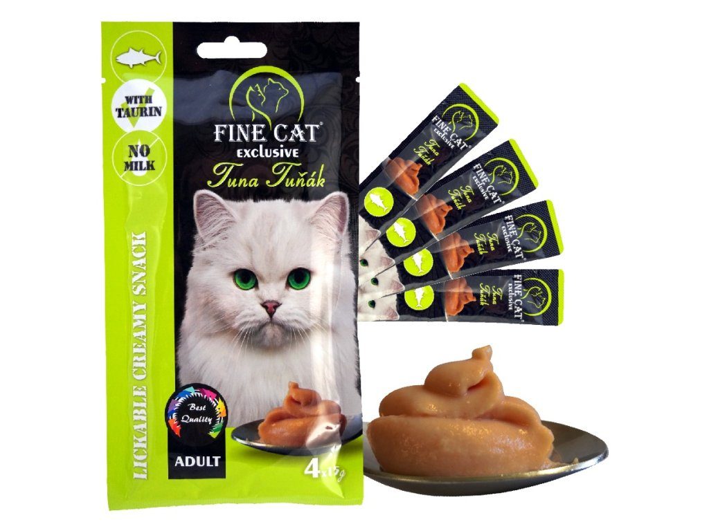 Fine Cat Exclusive Krémová svačinka pro kočky TUŇÁK 4x15g