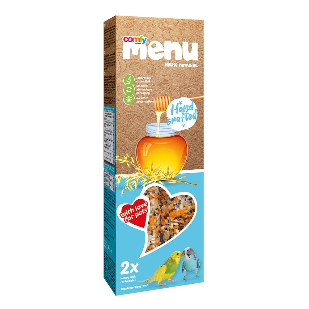 Comfy Appetit COMFY MENU BUDGERIGAR STICKS-HONEY 90G