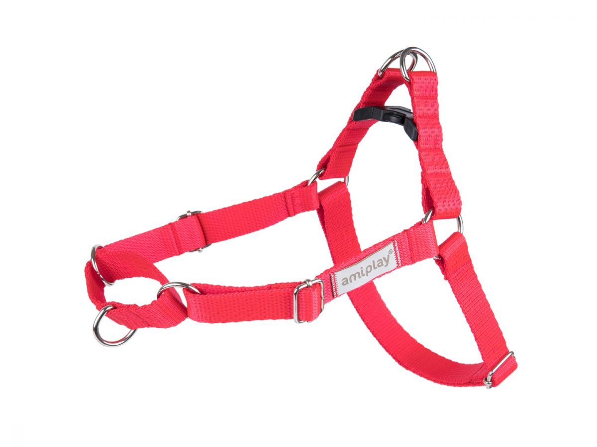 Amiplay Samba Nastavitelný postroj EASY GO - L 55-75 [c , d] x 2,5cm - Červená