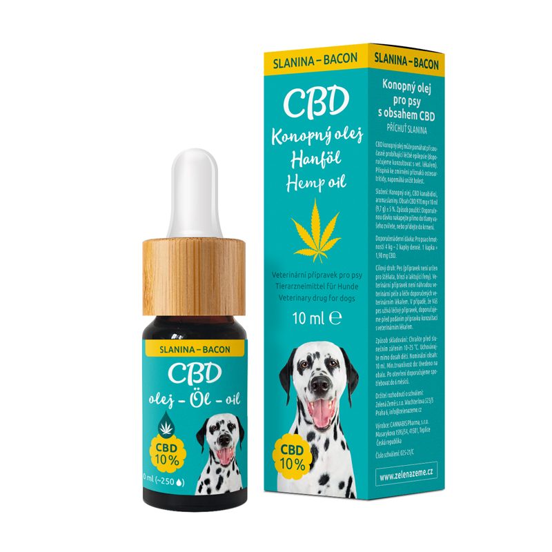 CBD olej pro psy 10%, příchuť slanina 10ml