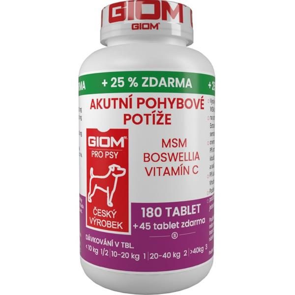 Giom S pes Akutní pohybové potíže 180 tbl+25% zdarma
