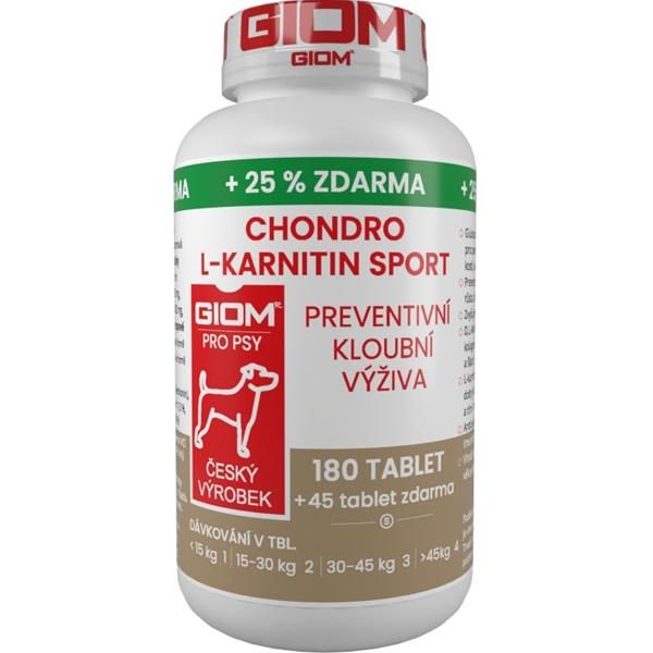 Giom S pes Chondro L-karnitin SPORT 180 tbl+25% zdarma