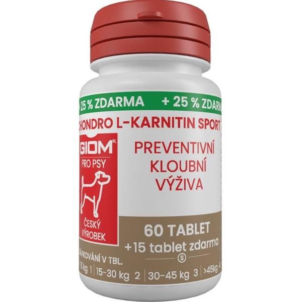 Giom S pes Chondro L-karnitin SPORT 60 tbl+25% zdarma