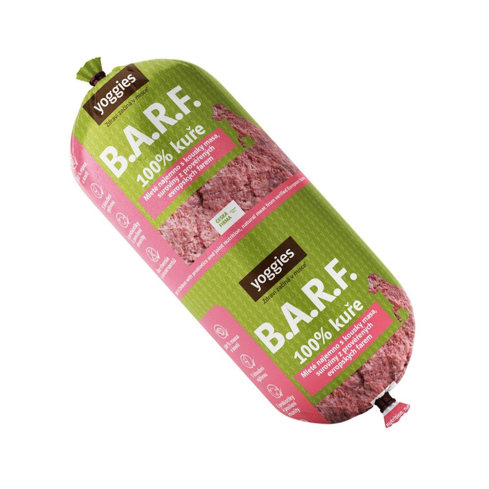 1300g Yoggies B.A.R.F. 100% kuře s probiotiky  - mražené