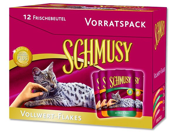 Kapsičky Schmusy Flakes 12 x 100 g multipack