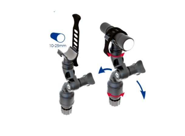 Držák svítilny s nastavitelným ramenem do průměru 30mm