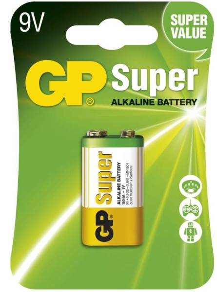 Baterie GP SUPER - Alkalická 9V - 1ks