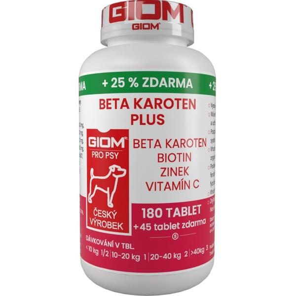 Giom S pes Beta-karoten plus 180 tbl+25% zdarma