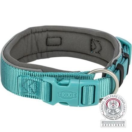 PREMIUM obojek EXTRA široký, aqua/grafit M-L: 40-48 cm/40 mm