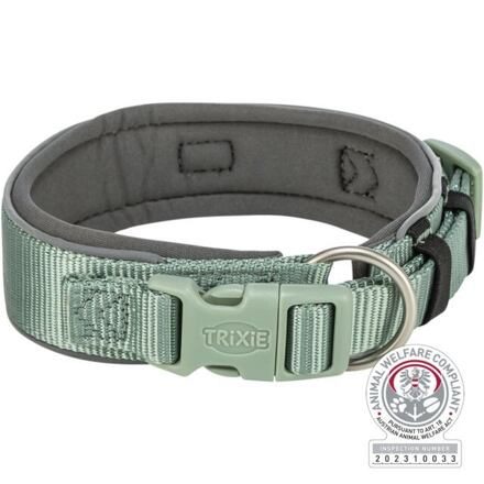 PREMIUM obojek EXTRA široký, šalvěj/grafit S-M: 33-42 cm/35 mm