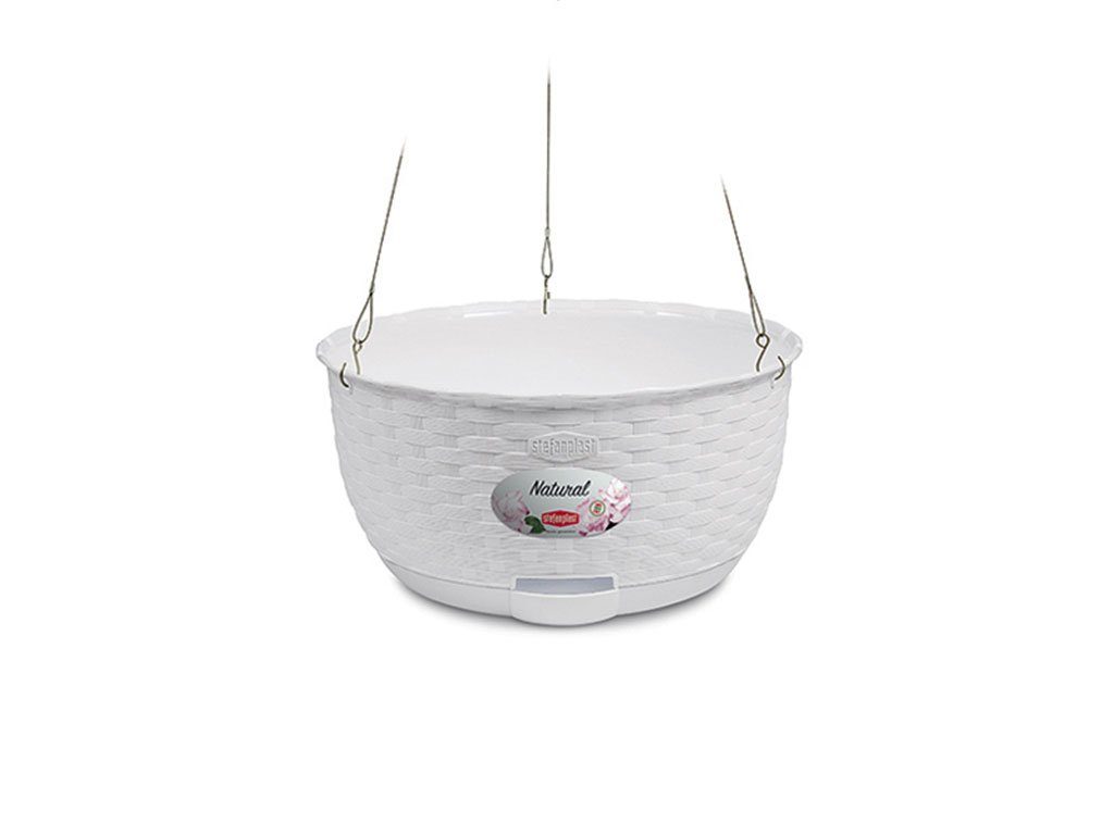 Závěsný květináč STEFANPLAST NATURAL 30 bílá