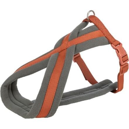 Nylonový postroj PREMIUM podšitý, rezavá/grafit S:hruď:35-65cm/20mm
