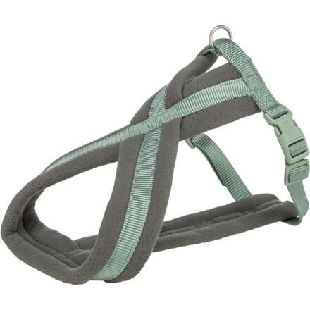 Nylonový postroj PREMIUM podšitý, šalvějová/grafit S:hruď:35-65cm/20mm