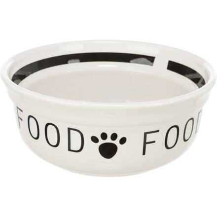 Keramická miska FOOD, bílá/černá 0,25 l/ ø 13 cm