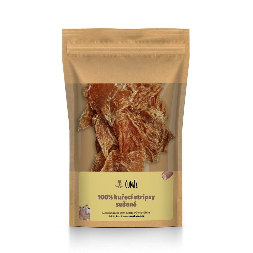 Čumák 100% kuřecí stripsy, sušené (50 g)
