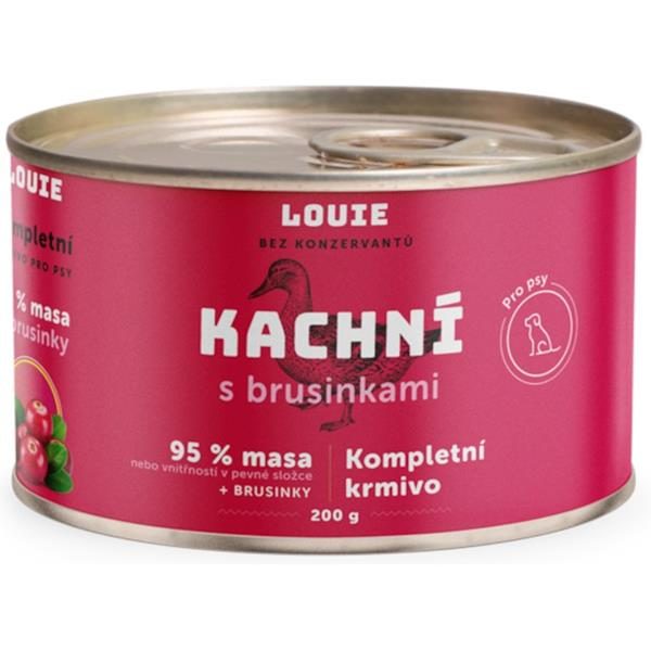 Louie konz.pro psy kachní s brusinkami 200g