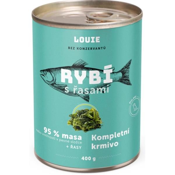 Louie konz.pro psy rybí s řasami 400 g