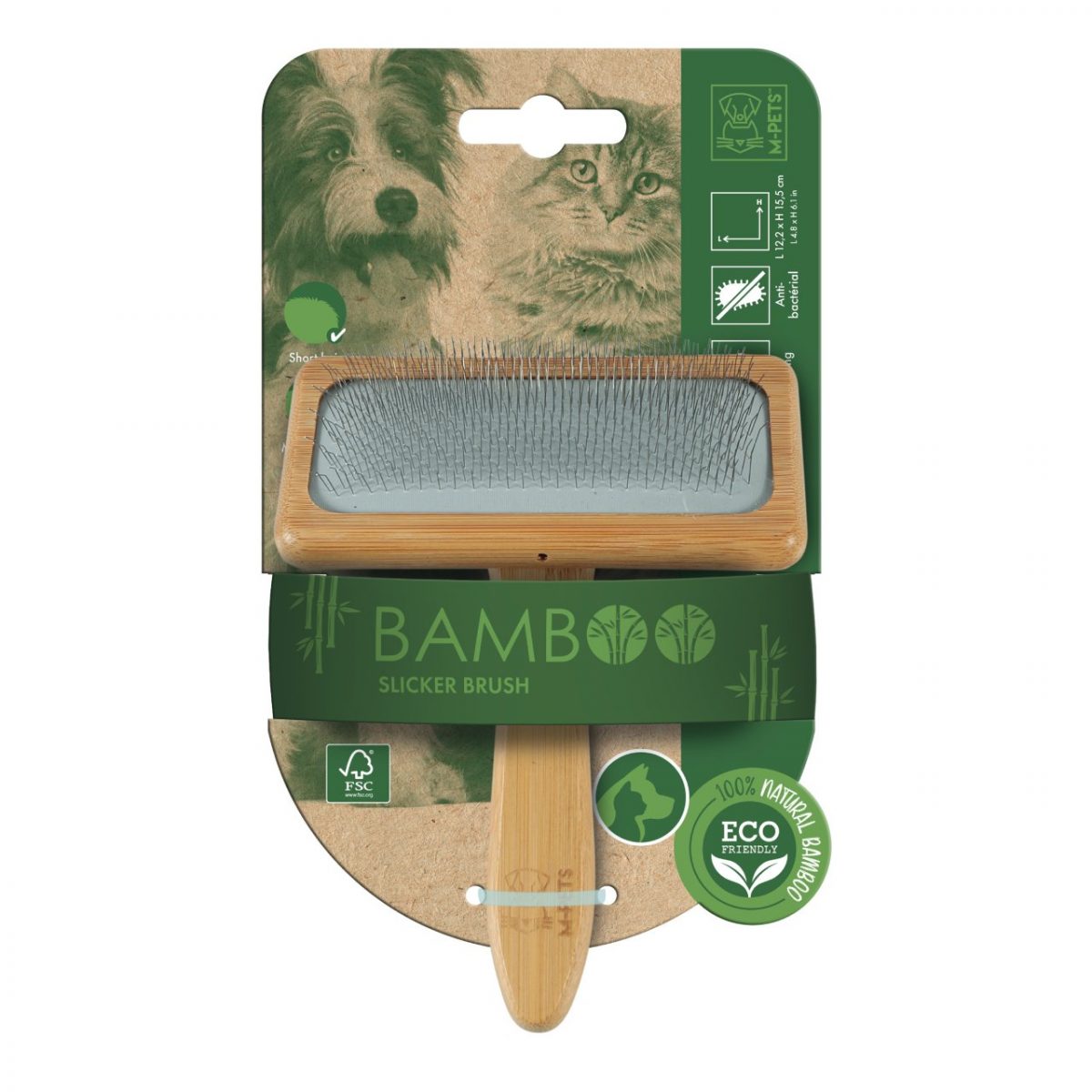M-Pets Bamboo kartáč L