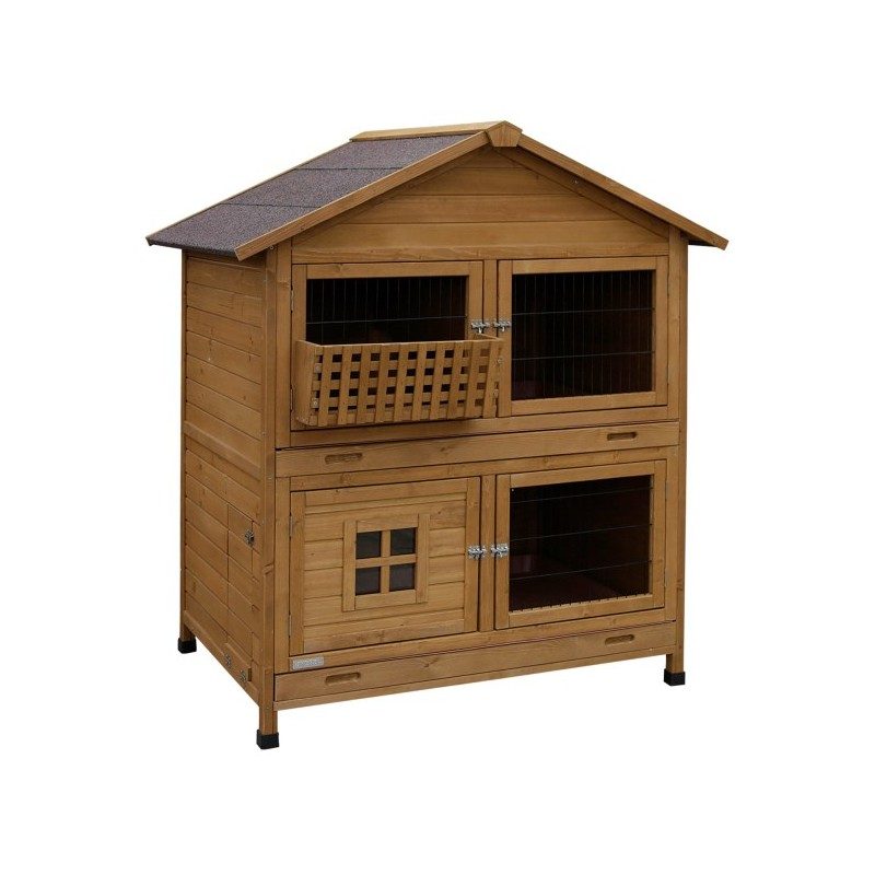 KERBL Králíkárna Südtirol s jeslemi, kotec pro králíky a jiné hlodavce, 125 x 87 x 142 cm