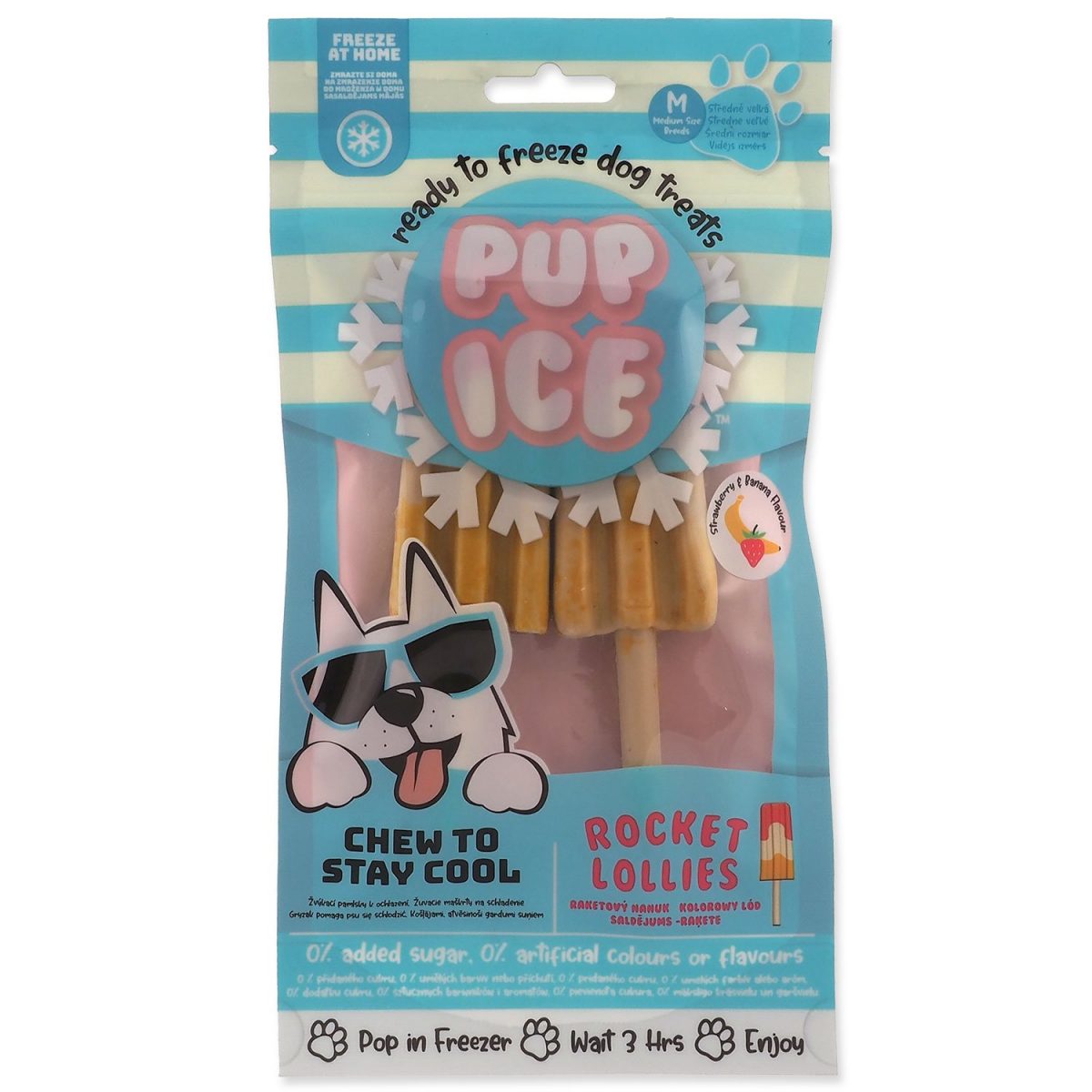 Pochoutka Pup Ice chladící s jahodou a banánem 2ks 90g