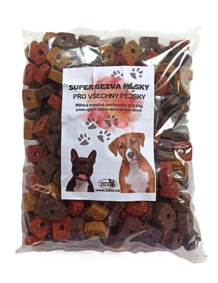 KROUŽKY MIX poloměkké - jehněčí, hovězí, kuřecí 2kg sáček