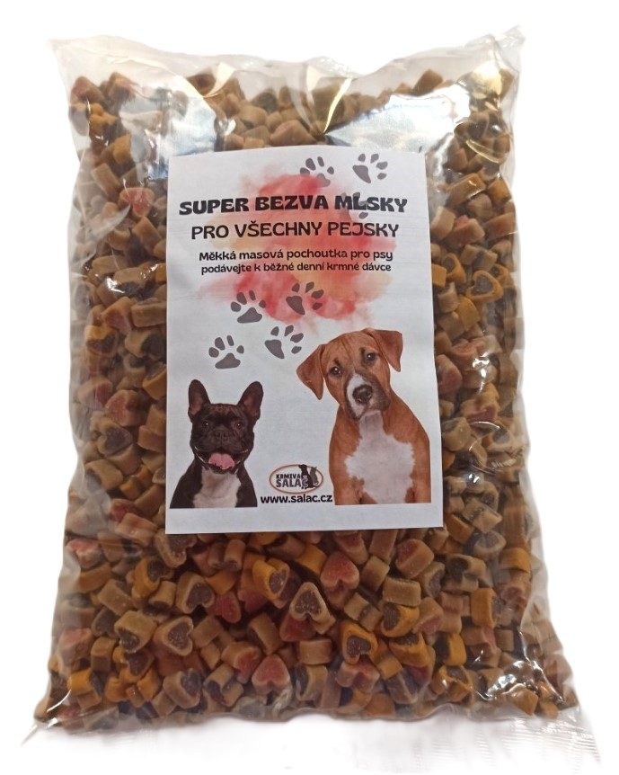 Srdíčka DUO MINI 3 druhy 2,5kg sáček - poloměkký pamlsek