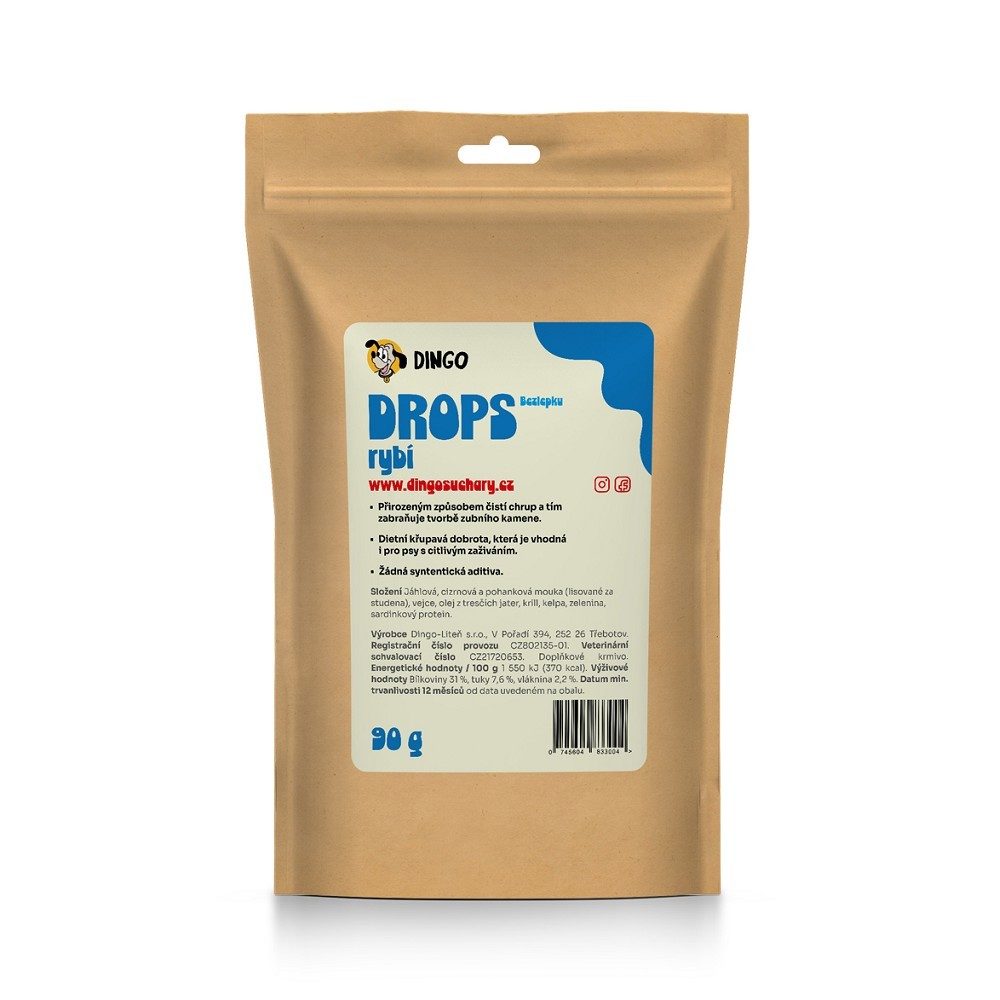 DINGO drops rybí bezlepkové, 90g