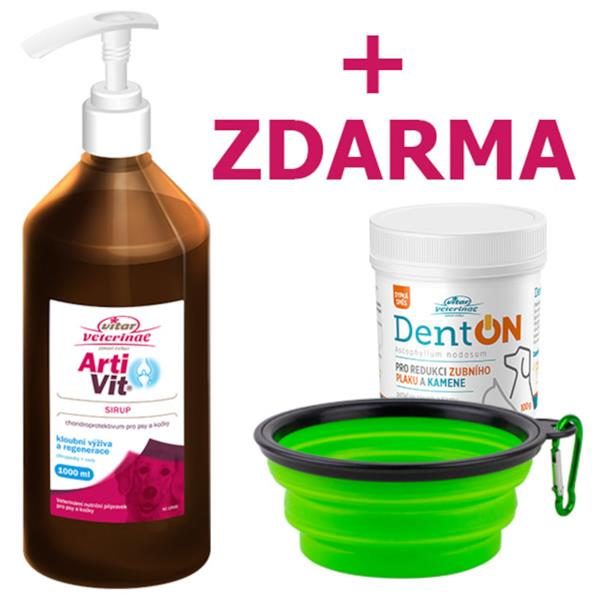 Artivit sir. 1000ml+DentOn 100g+cestovní miska zdarma