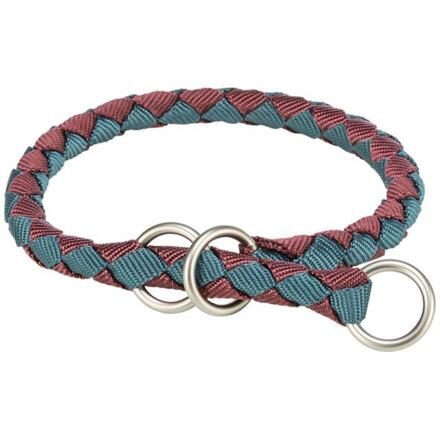 Obojek CAVO kulatý polostahovací, sangria/petrolejová L-XL: 52-60cm/ ø18mm