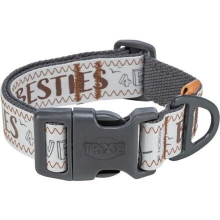 BE NORDIC obojek extra široký, šedá S-M: 32-45 cm/ 30 mm