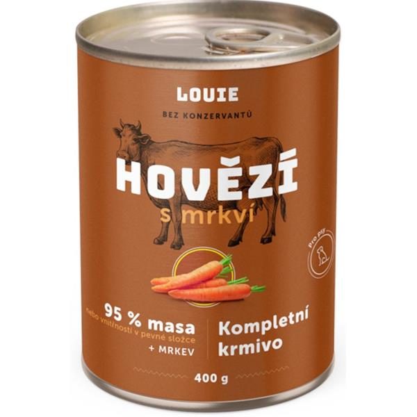 Louie konz. pro psy hovězí s mrkví 400 g
